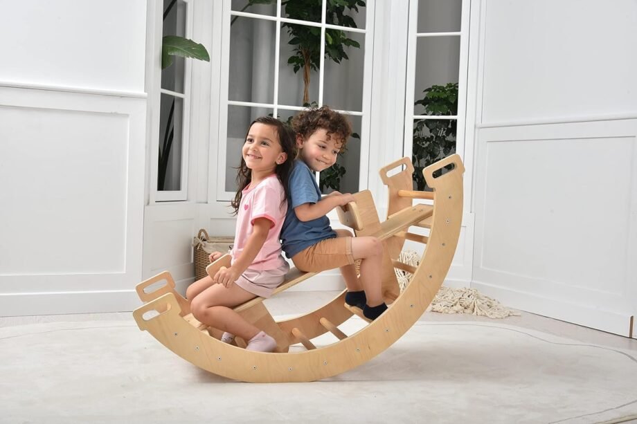 3-in-1 Montessori Climbing Arch and Rocker for Kids