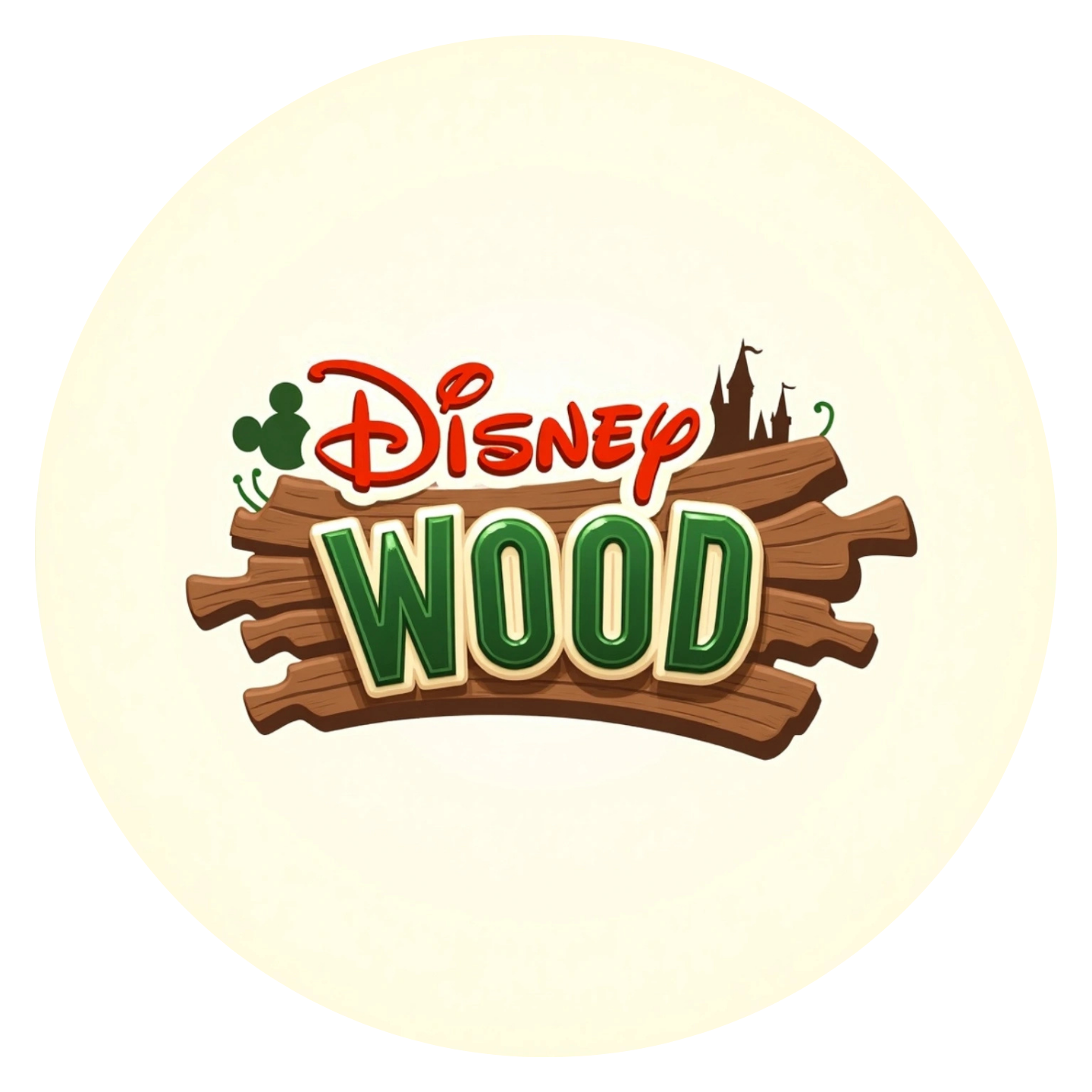 Circle logo disney wood