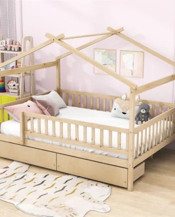 Wooden House Bed