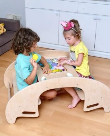 Montessori Wooden Seesaw & Table Chair Set