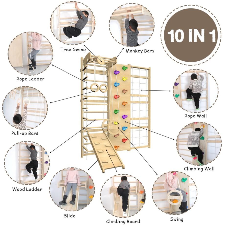 9in1 Swedish Ladder wall gym and monkey Bar