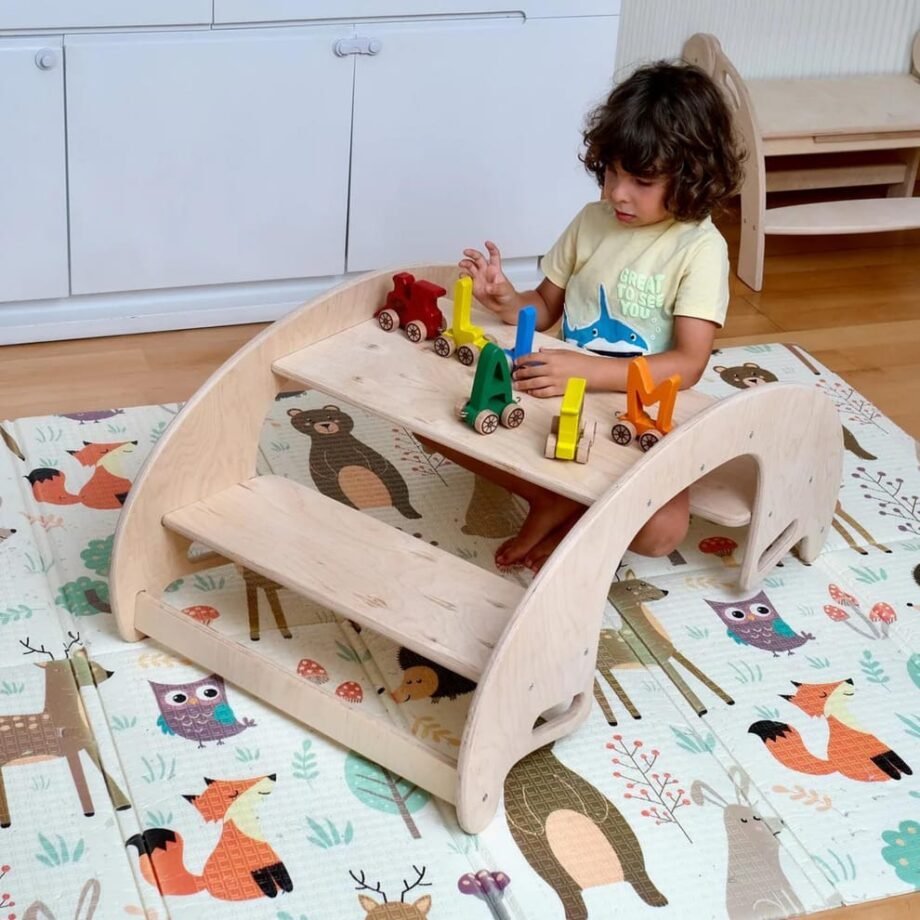 Montessori Wooden Seesaw & Table Chair Set