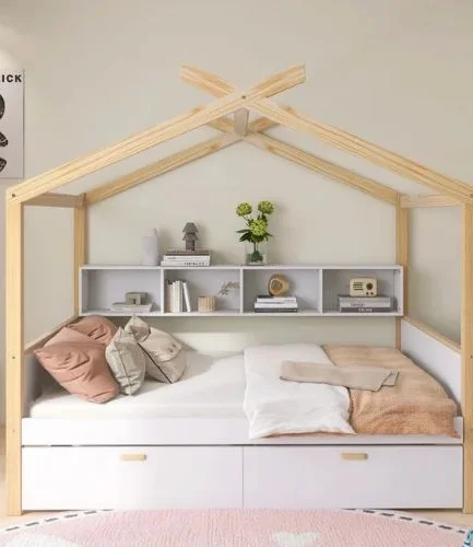 Wooden House Bed