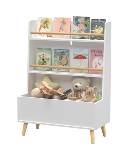 Wooden Kids Bookcase with Toy Storage Cabinet